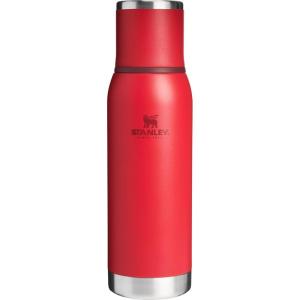 imageStanley AdventureToGo Vacuum Bottle 14 qt  Wide Mouth with Leakproof Cup Lid  Keep Drinks Hot or Cold  Packable for Travel  Insulated Stainless Steel Thermal Bottle  BPAFree  ToastChili Red