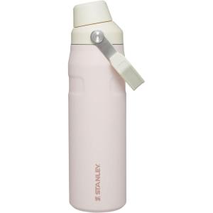 imageStanley IceFlow Fast Flow Water Bottle  Angled Spout Lid  Lightweight ampamp Leakproof for Travel ampamp Sports  Insulated Stainless Steel  BPAFreeRose Quartz Glimmer