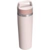 imageSTANLEY Cafe To Go Travel Mug 20 oz  Leakproof TwoPart Drink Through Lid  Tumbler Cup for Coffee Tea and Drinks  Insulated Stainless Steel Coffee Mug  BPAFree  Black 20Rose Quartz
