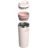 imageSTANLEY Cafe To Go Travel Mug 20 oz  Leakproof TwoPart Drink Through Lid  Tumbler Cup for Coffee Tea and Drinks  Insulated Stainless Steel Coffee Mug  BPAFree  Black 20Rose Quartz