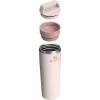 imageSTANLEY Cafe To Go Travel Mug 20 oz  Leakproof TwoPart Drink Through Lid  Tumbler Cup for Coffee Tea and Drinks  Insulated Stainless Steel Coffee Mug  BPAFree  Black 20Rose Quartz