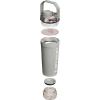 imageStanley Activate Shaker Bottle 20 oz  Leakproof Insulated Stainless Steel Shaker Cup  Base Storage and Twist On Fast Flow Lid  Protein Shakes and Pre Workout Powder  BPAFree  Sage Grey