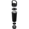 imageStanley Activate Shaker Bottle 20 oz  Leakproof Insulated Stainless Steel Shaker Cup  Base Storage and Twist On Fast Flow Lid  Protein Shakes and Pre Workout Powder  BPAFree  Chili RedBlack