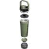 imageStanley Activate Shaker Bottle 20 oz  Leakproof Insulated Stainless Steel Shaker Cup  Base Storage and Twist On Fast Flow Lid  Protein Shakes and Pre Workout Powder  BPAFree  Chili RedDried Pine