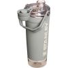 imageStanley Activate Shaker Bottle 20 oz  Leakproof Insulated Stainless Steel Shaker Cup  Base Storage and Twist On Fast Flow Lid  Protein Shakes and Pre Workout Powder  BPAFree  Sage Grey