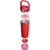 imageStanley Activate Shaker Bottle 20 oz  Leakproof Insulated Stainless Steel Shaker Cup  Base Storage and Twist On Fast Flow Lid  Protein Shakes and Pre Workout Powder  BPAFree  Chili RedChili Red