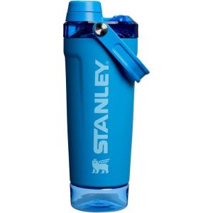imageStanley Activate Shaker Bottle 20 oz  Leakproof Insulated Stainless Steel Shaker Cup  Base Storage and Twist On Fast Flow Lid  Protein Shakes and Pre Workout Powder  BPAFree  Chili RedAzure