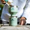 imageStanley Perfect Brew Pour Over Set  12 oz Camp Mug with Lid Included  Drip Coffee Maker with Reusable Filter  Insulated Stainless Steel  BPAFree  Matte BlackHammertone Green