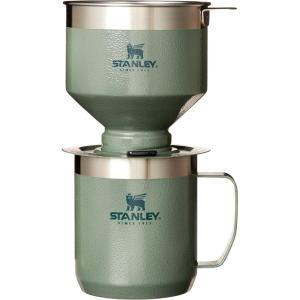 imageStanley Perfect Brew Pour Over Set  12 oz Camp Mug with Lid Included  Drip Coffee Maker with Reusable Filter  Insulated Stainless Steel  BPAFree  Matte BlackHammertone Green
