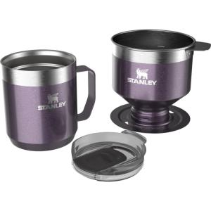 imageStanley Perfect Brew Pour Over Set  12 oz Camp Mug with Lid Included  Drip Coffee Maker with Reusable Filter  Insulated Stainless Steel  BPAFree  Matte BlackWisteria Shine