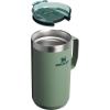 imageStanley Everyday Camp Mug  Drink Through Lid  Cup for Coffee Tea and Drinks  Insulated Stainless Steel Coffee Mug  BPAFreeHammertone Green