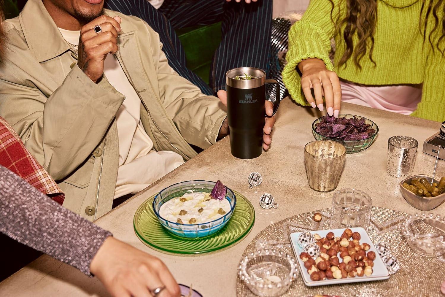 imageSTANLEY The Everyday Suburban Mug  16 oz  Drink Through Lid  Cup for Coffee Tea and Drinks  Insulated Stainless Steel Coffee Mug  BPAFree  Black 20Rose Quartz