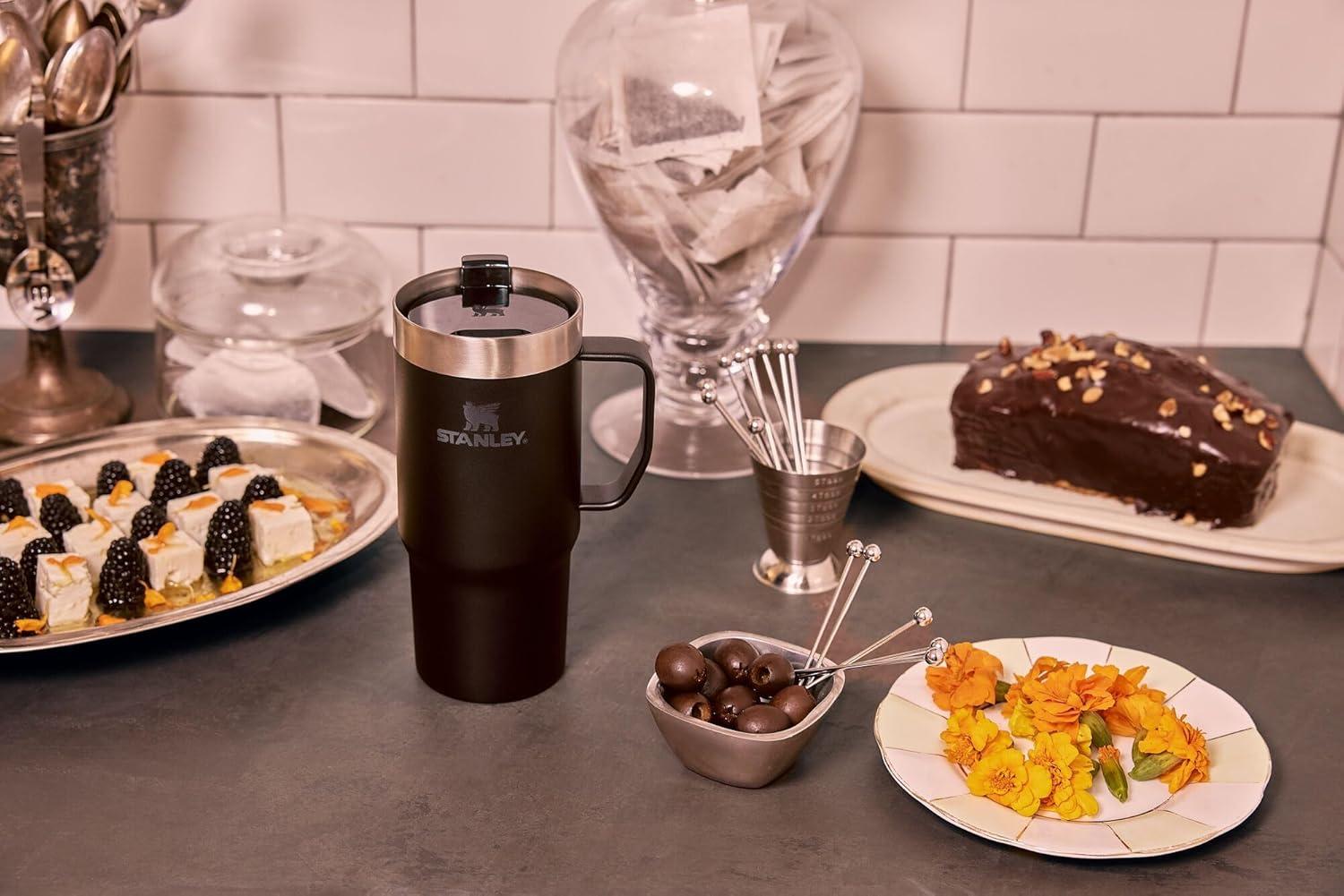 imageSTANLEY The Everyday Suburban Mug  16 oz  Drink Through Lid  Cup for Coffee Tea and Drinks  Insulated Stainless Steel Coffee Mug  BPAFree  Black 20Rose Quartz