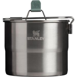 imageStanley Wildfare Go Two Bowl Mess Kit  8pc Portable Pot ampamp Cookware Set  125qt Stainless Steel Pot wLocking Handle Lid 2 Bowls ampamp SporksShale  Charcoal