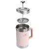 imageSTANLEY Classic StayHot French Press Coffee Maker 48 oz  5 Minute Brew 4 Hours Hot  Mesh Filter for Coffee Grounds  Insulated Stainless Steel French Press  BPAFree  Black 20Rose Quartz