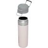 imageStanley Quick Flip GO Water Bottle 24 oz  Push Button Lid  Leakproof and Packable for Travel and Sports  Insulated Stainless Steel  BPAFree  Rose Quartz
