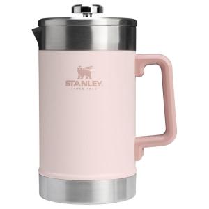 imageSTANLEY Classic StayHot French Press Coffee Maker 48 oz  5 Minute Brew 4 Hours Hot  Mesh Filter for Coffee Grounds  Insulated Stainless Steel French Press  BPAFree  Black 20Rose Quartz