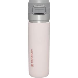 imageStanley Quick Flip GO Water Bottle 24 oz  Push Button Lid  Leakproof and Packable for Travel and Sports  Insulated Stainless Steel  BPAFree  Rose Quartz