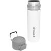 imageStanley Quick Flip GO Water Bottle 24 oz  Push Button Lid  Leakproof and Packable for Travel and Sports  Insulated Stainless Steel  BPAFree  Polar