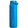 imageStanley IceFlow Flip Straw 20 Water Bottle 36 OZ  BuiltIn Straw with Larger Opening  Lightweight ampamp LeakResistant  Insulated Stainless Steel  BPAFree  Azure