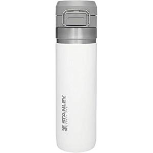 imageStanley Quick Flip GO Water Bottle 24 oz  Push Button Lid  Leakproof and Packable for Travel and Sports  Insulated Stainless Steel  BPAFree  Polar