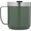 image:imageSTANLEY StayHot Camp Mug  Press Fit Drink Through Lid  Cup for Coffee Tea and Drinks  Insulated Stainless Steel Coffee Mug  BPAFreeHammertone Green