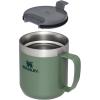 image:imageSTANLEY StayHot Camp Mug  Press Fit Drink Through Lid  Cup for Coffee Tea and Drinks  Insulated Stainless Steel Coffee Mug  BPAFreeHammertone Green