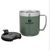 image:imageSTANLEY StayHot Camp Mug  Press Fit Drink Through Lid  Cup for Coffee Tea and Drinks  Insulated Stainless Steel Coffee Mug  BPAFreeHammertone Green