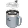 image:imageSTANLEY StayHot Camp Mug  Press Fit Drink Through Lid  Cup for Coffee Tea and Drinks  Insulated Stainless Steel Coffee Mug  BPAFreeHammertone Silver