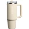 image:imageSTANLEY Quencher ProTour Flip Straw Tumbler with Leakproof Lid  BuiltIn Straw amp Handle  Cupholder Compatible for Travel  Insulated Stainless Steel Cup  BPAFreeToasted Almond