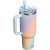 image:imageSTANLEY Quencher ProTour Flip Straw Tumbler with Leakproof Lid  BuiltIn Straw amp Handle  Cupholder Compatible for Travel  Insulated Stainless Steel Cup  BPAFreeSunrise Spiral
