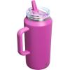image:imageSTANLEY Quencher ProTour Flip Straw Tumbler with Leakproof Lid  BuiltIn Straw amp Handle  Cupholder Compatible for Travel  Insulated Stainless Steel Cup  BPAFreeDark Blossom