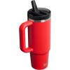 image:imageSTANLEY Quencher ProTour Flip Straw Tumbler with Leakproof Lid  BuiltIn Straw amp Handle  Cupholder Compatible for Travel  Insulated Stainless Steel Cup  BPAFreeChili Black