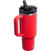 image:imageSTANLEY Quencher ProTour Flip Straw Tumbler with Leakproof Lid  BuiltIn Straw amp Handle  Cupholder Compatible for Travel  Insulated Stainless Steel Cup  BPAFreeChili Black
