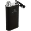 image:imageStanley Classic Easy Fill Wide Mouth Flask 8 oz  Leakproof Hip Flask  Hinge Connected Never Lose Cap  Insulated Stainless Steel Liquor Container  BPAFree  Hammertone FrostHammertone Black