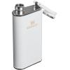 image:imageStanley Classic Easy Fill Wide Mouth Flask 8 oz  Leakproof Hip Flask  Hinge Connected Never Lose Cap  Insulated Stainless Steel Liquor Container  BPAFree  Hammertone FrostHammertone Frost