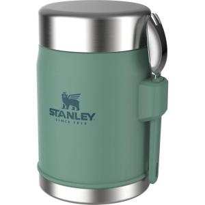 image:imageSTANLEY Classic Food Jar and Spork 14 oz  Vacuum Insulated Food Container  Wide Mouth Screw On Lid  Packable for Travel  Stainless Steel with Leakproof Lid  BPAFree  Spring GreenSpring Green