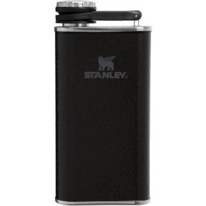 image:imageStanley Classic Easy Fill Wide Mouth Flask 8 oz  Leakproof Hip Flask  Hinge Connected Never Lose Cap  Insulated Stainless Steel Liquor Container  BPAFree  Hammertone FrostHammertone Black
