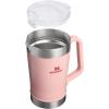 image:imageStanley StayChill Pitcher 64 oz  Cold Water Beer and Drink Pitcher with Lid  Large Capacity Durable Beverage Container with Handle  Insulated Stainless Steel  BPAFree  Peach Rose