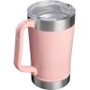 image:imageStanley StayChill Pitcher 64 oz  Cold Water Beer and Drink Pitcher with Lid  Large Capacity Durable Beverage Container with Handle  Insulated Stainless Steel  BPAFree  Peach Rose