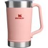 image:imageStanley StayChill Pitcher 64 oz  Cold Water Beer and Drink Pitcher with Lid  Large Capacity Durable Beverage Container with Handle  Insulated Stainless Steel  BPAFree  Peach Rose