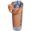 image:imageSTANLEY Vitalize Shaker Bottle 20 oz  Leakproof Insulated Stainless Steel Shaker Cup  Base Storage and Twist On Fast Flow Lid  Protein Shakes and Pre Workout Powder  BPAFree  Chili BlackToast