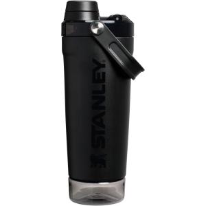 image:imageSTANLEY Vitalize Shaker Bottle 20 oz  Leakproof Insulated Stainless Steel Shaker Cup  Base Storage and Twist On Fast Flow Lid  Protein Shakes and Pre Workout Powder  BPAFree  Chili BlackBlack