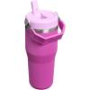 image:imageSTANLEY IceFlow 20 Flip Straw Tumbler with Handle 14 oz  Twist On Lid and Flip Up Straw  Leakproof Water Bottle  Insulated Stainless Steel  BPAFree  AshDark Blossom