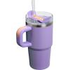 image:imageSTANLEY Quencher H20 Tumbler with Handle and Straw 30 oz  Flowstate 3Position Lid  Cup Holder Compatible for Travel  Insulated Stainless Steel Cup  BPAFree  Sahara PlumePeriwinkle Shimmer
