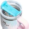image:imageSTANLEY Quencher H20 Tumbler with Handle and Straw 30 oz  Flowstate 3Position Lid  Cup Holder Compatible for Travel  Insulated Stainless Steel Cup  BPAFree  Sahara PlumeSea Glass Plume