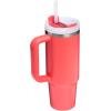 image:imageSTANLEY Quencher H20 Tumbler with Handle and Straw 30 oz  Flowstate 3Position Lid  Cup Holder Compatible for Travel  Insulated Stainless Steel Cup  BPAFree  Sahara PlumeHot Coral