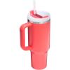image:imageSTANLEY Quencher H20 Tumbler with Handle and Straw 30 oz  Flowstate 3Position Lid  Cup Holder Compatible for Travel  Insulated Stainless Steel Cup  BPAFree  Sahara PlumeHot Coral
