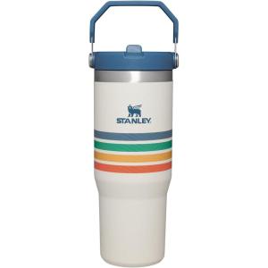 image:imageSTANLEY IceFlow 20 Flip Straw Tumbler with Handle 14 oz  Twist On Lid and Flip Up Straw  Leakproof Water Bottle  Insulated Stainless Steel  BPAFree  AshCream Stripe