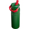 image:imageSTANLEY IceFlow Flip Straw 20 Water Bottle 24 oz  BuiltIn Straw with Larger Opening  Lightweight and Leak Resistant  Insulated Stainless Steel  BPAFree  Team Dark Green Red